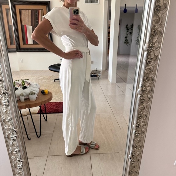 Mango White Jumpsuit Rayon Size Small - Picture 10 of 10